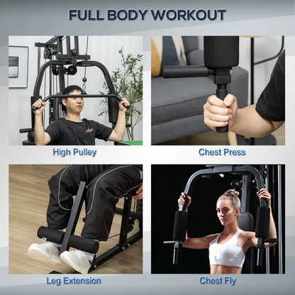 Multifunction Home Gym Machine with 45kg Weights for Full Body Workout HOMCOM by Unbranded