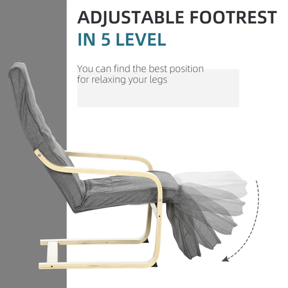 Lounge Chair Recliner Adjustable Footrest Home Dark Grey by HOMCOM