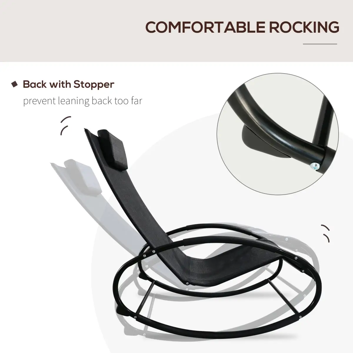 Outsunny Orbital Zero Gravity Rocking Chair, 88H cm by Outsunny