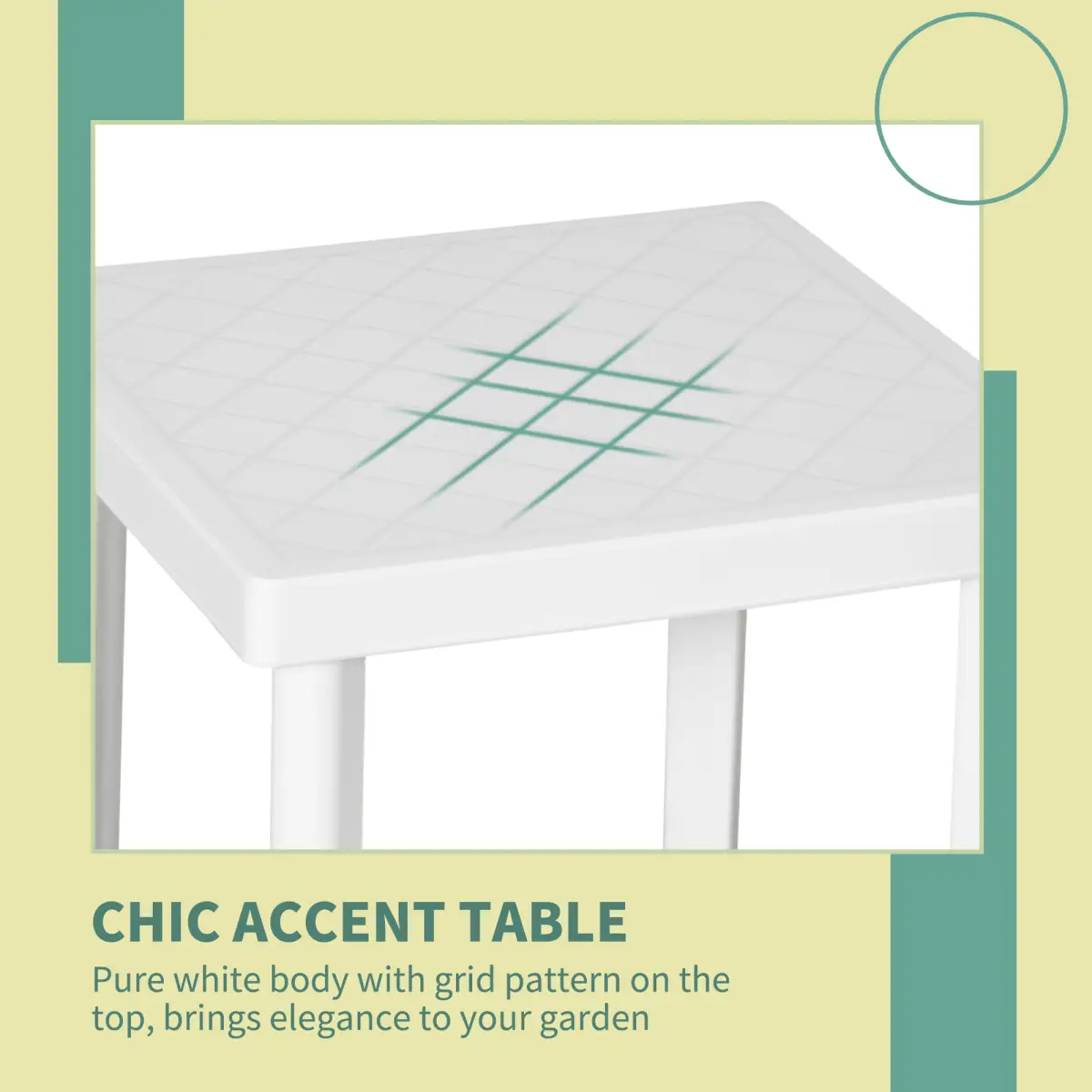 Garden End Table Outdoor Square Accent Coffee Table for Drink Snack Outsunny by Unbranded