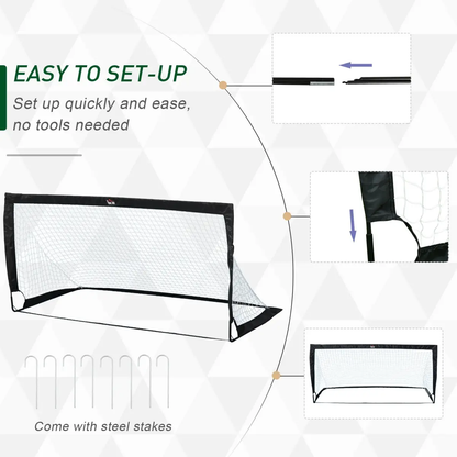 Football Goal Folding Outdoor with All Weather Net Kids Adults 6'x3' HOMCOM by Unbranded