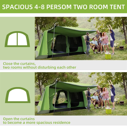 Two Room Dome Tent Camping Shelter w/ Porch and Portable Carry Bag Outsunny by Unbranded