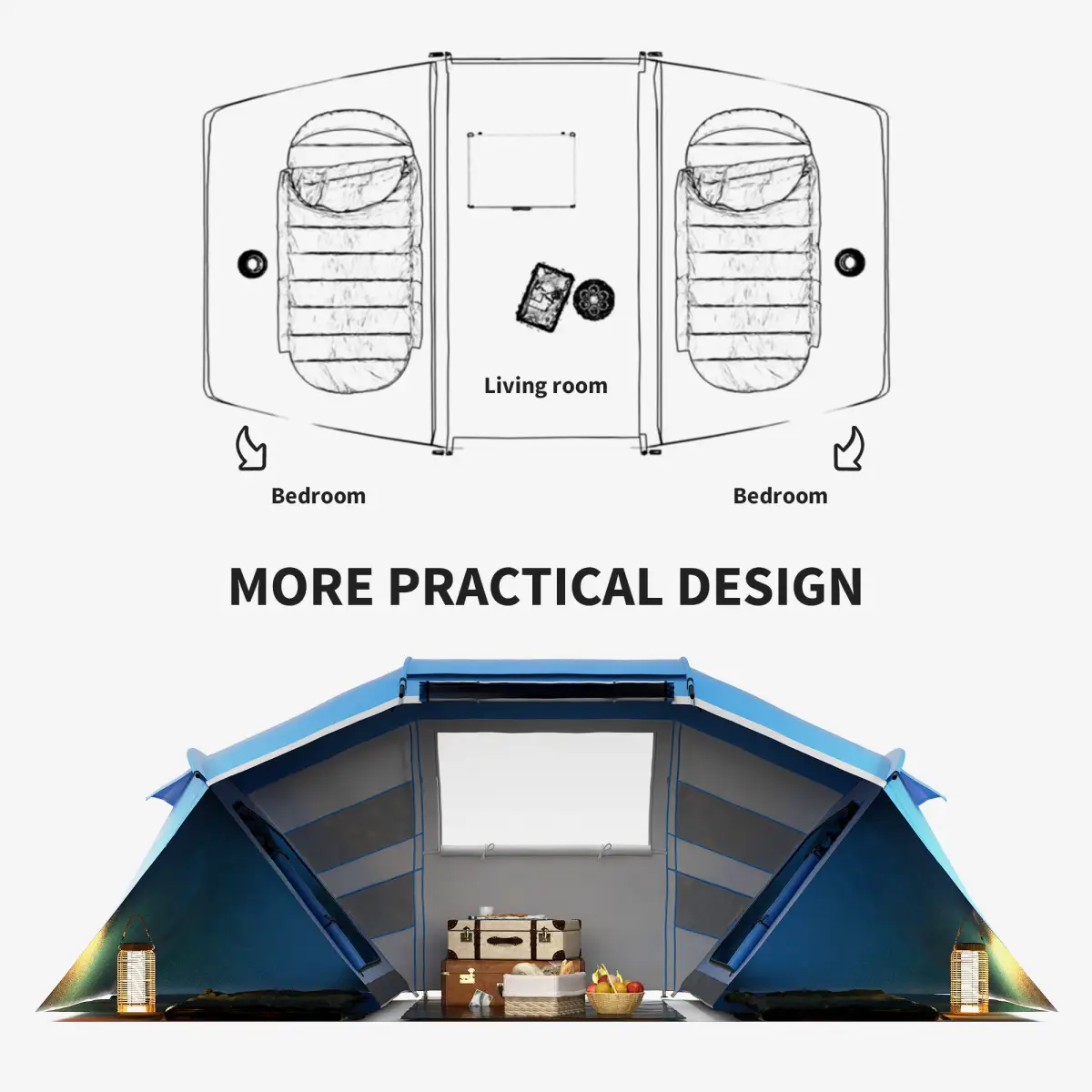 4-6 Persons Camping Tent Dome Family Travel Group Hiking Room Fishing Outsunny by Unbranded