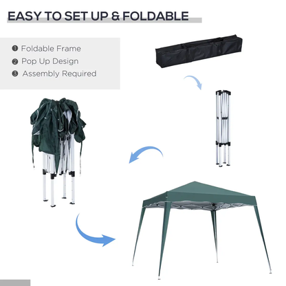Garden Pop up Gazebo Tent Party Water-resistant 2.5 x 2.5M Green Outsunny by Unbranded