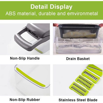 16 in 1 Vegetable Chopper, Salad Fruit Vegetable Food Chopper Slicer Peeler by N/A