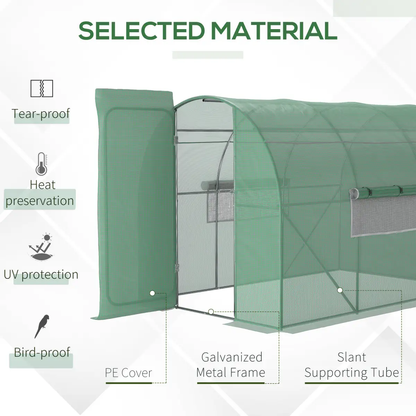 Outsunny 3 x 2M Reinforced Walk-in Polytunnel Garden Greenhouse Steel Frame by Outsunny