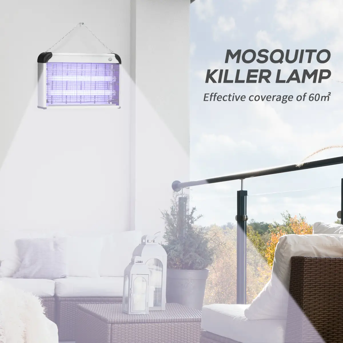 Outsunny 30W Mosquito Insect Killer Pest Bug Trap Lamp UV Fly Zapper Silver by Outsunny
