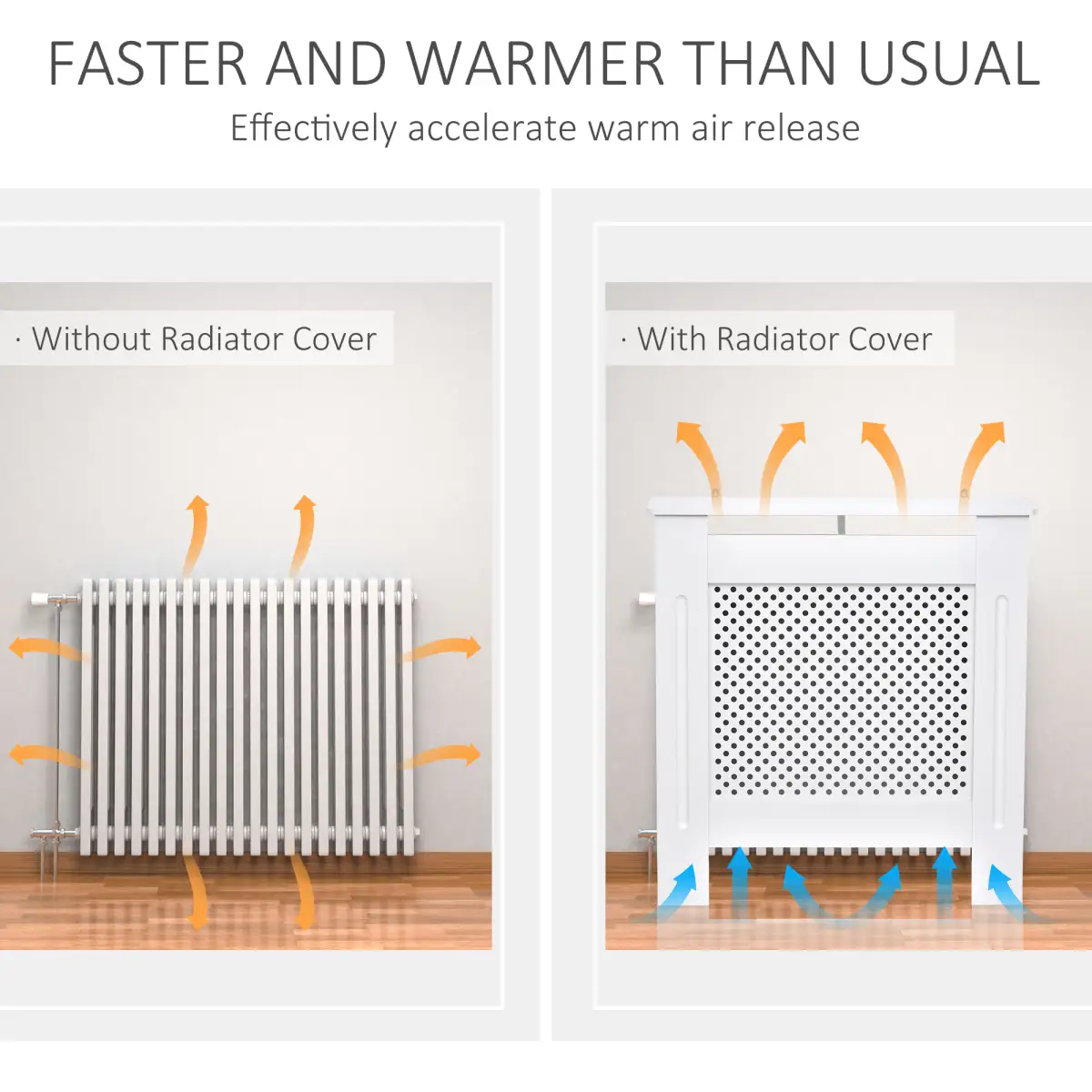78Lx19Wx82Hcm Radiator Cover Heating Cabinet Grill Style Diamond Design by HOMCOM