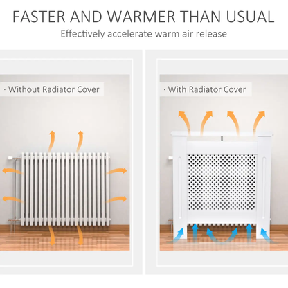 78Lx19Wx82Hcm Radiator Cover Heating Cabinet Grill Style Diamond Design by HOMCOM