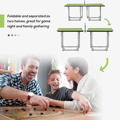 Tennis Table Ping Pong Foldable with Net Game Steel 182cm Indoor, Green HOMCOM by Unbranded