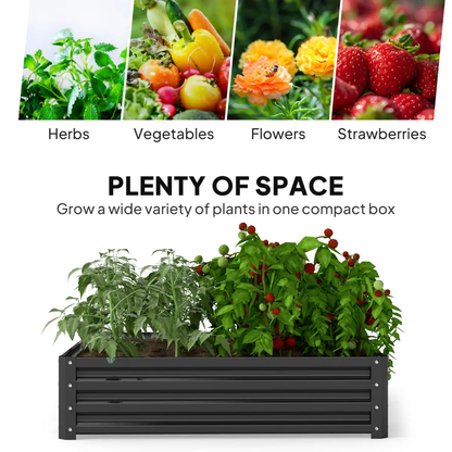 Raised Garden Bed Gardner Frame Outdoor Planter Kit Flower Vegetables Grey by Outsunny