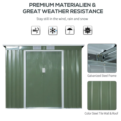 Garden Storage Shed Sloped Roof Outdoor Equipment Tool Storage 213x130x173cm by Outsunny