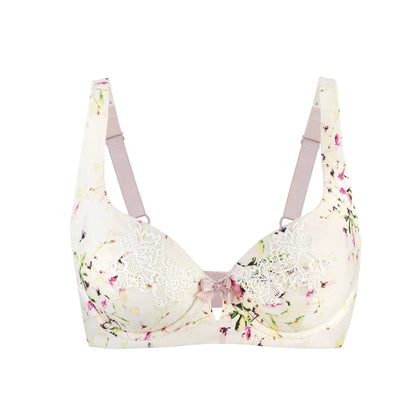 Sunbleached Floral Silk & Organic Cotton Supportive Bra by Juliemay Lingerie
