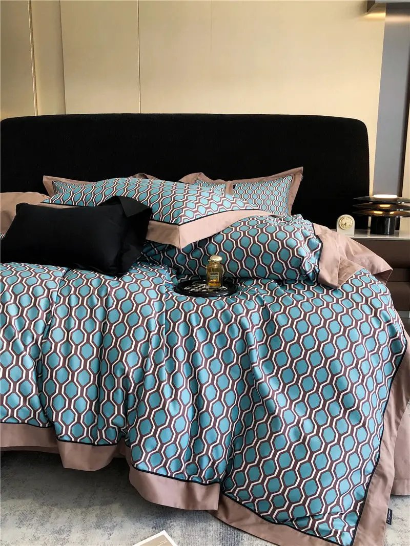 Long-staple Cotton Printed Four-piece Bedding Set Cotton Bedding by Dropshipman