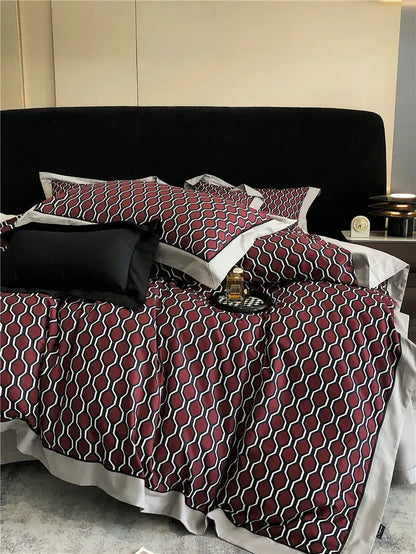 Long-staple Cotton Printed Four-piece Bedding Set Cotton Bedding by Dropshipman