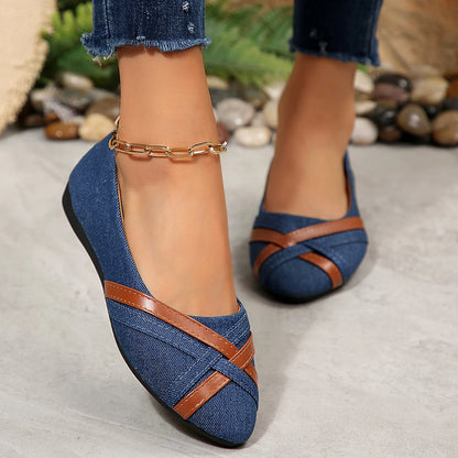 Simple and stylish low-cut shoes, flat low-top walking shoes, French pointed-toe commuter shoes. by All Mart Bristol Ltd