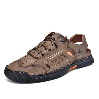 Hand-sewn Casual Closed-toe Sandals by Dropshipman