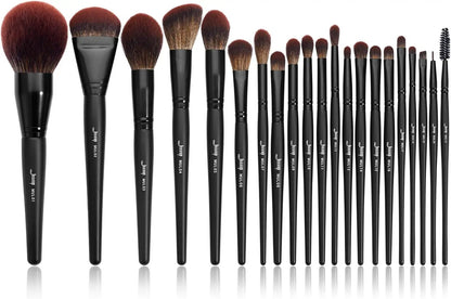 Professional 10-Piece Makeup Brush Set - Premium Black Brushes for Flawless Foundation, Blending, Blush, Concealer, Eyeshadow, Eyebrow, and Eyeliner Application by All Mart Bristol Ltd