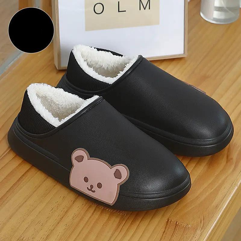 Cartoon Cute Bear Wearing Household Cotton Shoes Indoor And Outdoor by Dropshipman