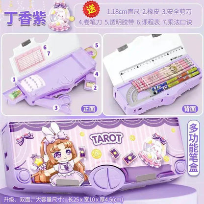 Plastic Stationery Organizer Box Unicorn Bear Astronaut Stationery Pencil Case School Gifts for Kids Teens Supplies by All Mart Bristol Ltd