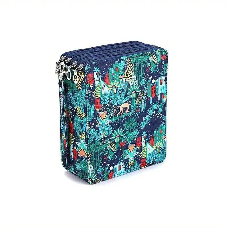 200 Hole Portable Canvas Pencil Case, Pencil Stationery Shockproof Storage Bag, Large Capacity Stationery Box by All Mart Bristol Ltd