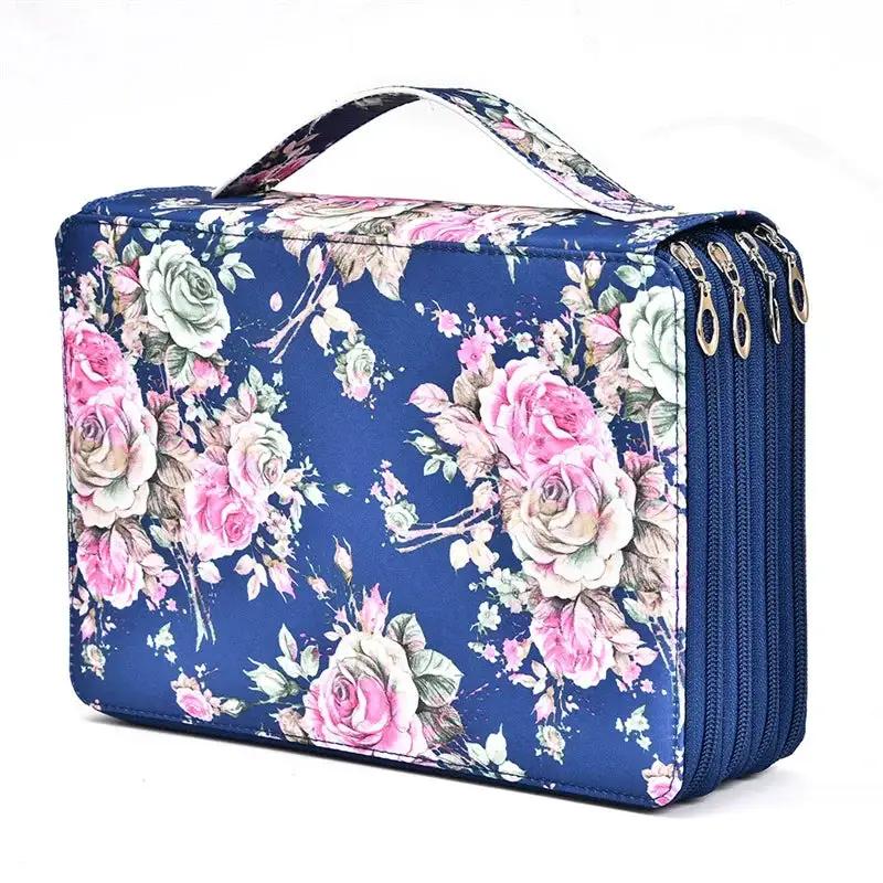 200 Hole Portable Canvas Pencil Case, Pencil Stationery Shockproof Storage Bag, Large Capacity Stationery Box by All Mart Bristol Ltd