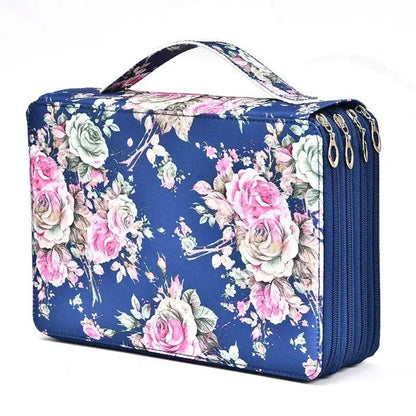 200 Hole Portable Canvas Pencil Case, Pencil Stationery Shockproof Storage Bag, Large Capacity Stationery Box by All Mart Bristol Ltd