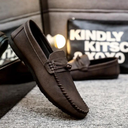 Korean Style Men's Casual Leather Shoes Soft Bottom by Dropshipman