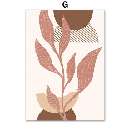 Line Leaves Geometric Abstract Boho Home Decor Painting by Dropshipman