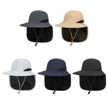 Fashion Wide Brim Outdoor Sun Hat Adjustable UV Protection Fisherman Cap with Neck Flap Quick-drying Bucket Cap Women by All Mart Bristol Ltd