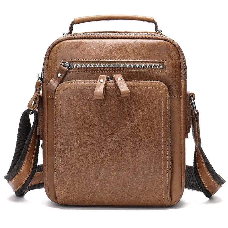 Genuine Leather Shoulder Messenger Bag Vintage Crazy Horse by Dropshipman