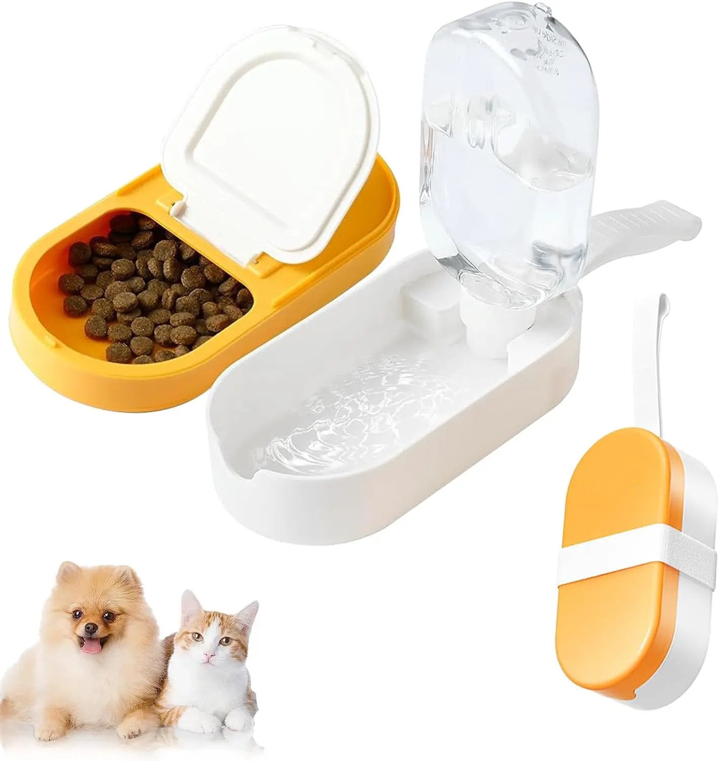 Dog Water Bottle Dog Bowl 2-in-1 Food Container Large Enough For Dog Treats Steak Sticks Bars Portable Pet Water Dispenser For Hiking Travel Cat Bowls And Pet Water Bottle by Dropshipman