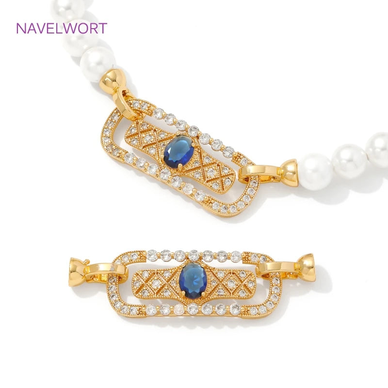 Luxury 18K Gold Plated Connectors Clasps,With Zircon Locks Clasps,Fasteners For Bracelet,DIY Necklaces Jewelry Making Findings by All Mart Bristol Ltd