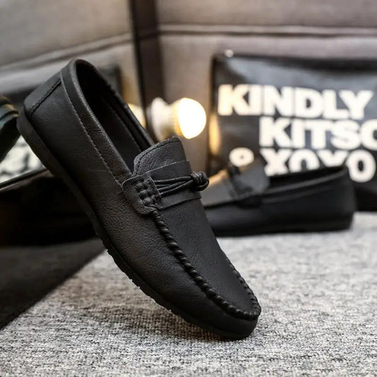 Korean Style Men's Casual Leather Shoes Soft Bottom by Dropshipman