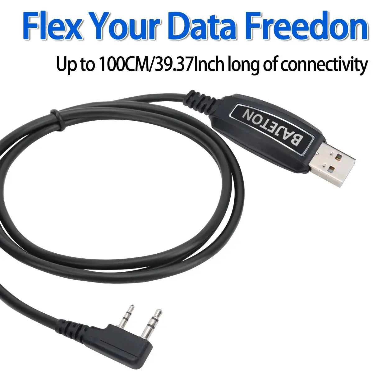 BAJETON Walkie Talkie USB Programming Cable K Plug For BJ-8300 BJ-7800 BT8200 Quansheng UV-K5(8) UV-K6 Baofeng UV-5R Mini Radio by All Mart Bristol Ltd