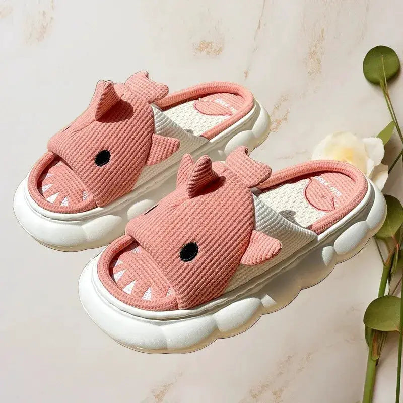 Home Linen Slipper for Women Cute Bunny Clouds Flip Flops Female Design Cozy Shoes Slides Four Season Platform Couples Sandals by All Mart Bristol Ltd