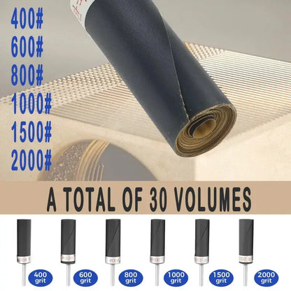 Equipped with 1/8 inch handle sandpaper stick, durable, safe material, 30 PCS sandpaper bar polishing roller sanding head by All Mart Bristol Ltd