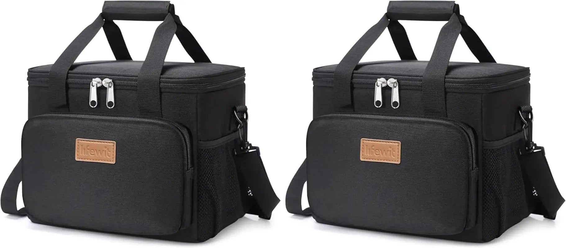 Stylish Black Insulated Lunch Bag - 9L Soft Cooler Tote for Adults, Perfect for 12 Cans by All Mart Bristol Ltd