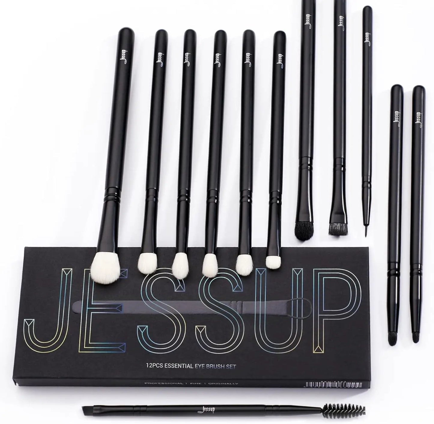 Professional 10-Piece Makeup Brush Set - Premium Black Brushes for Flawless Foundation, Blending, Blush, Concealer, Eyeshadow, Eyebrow, and Eyeliner Application by All Mart Bristol Ltd