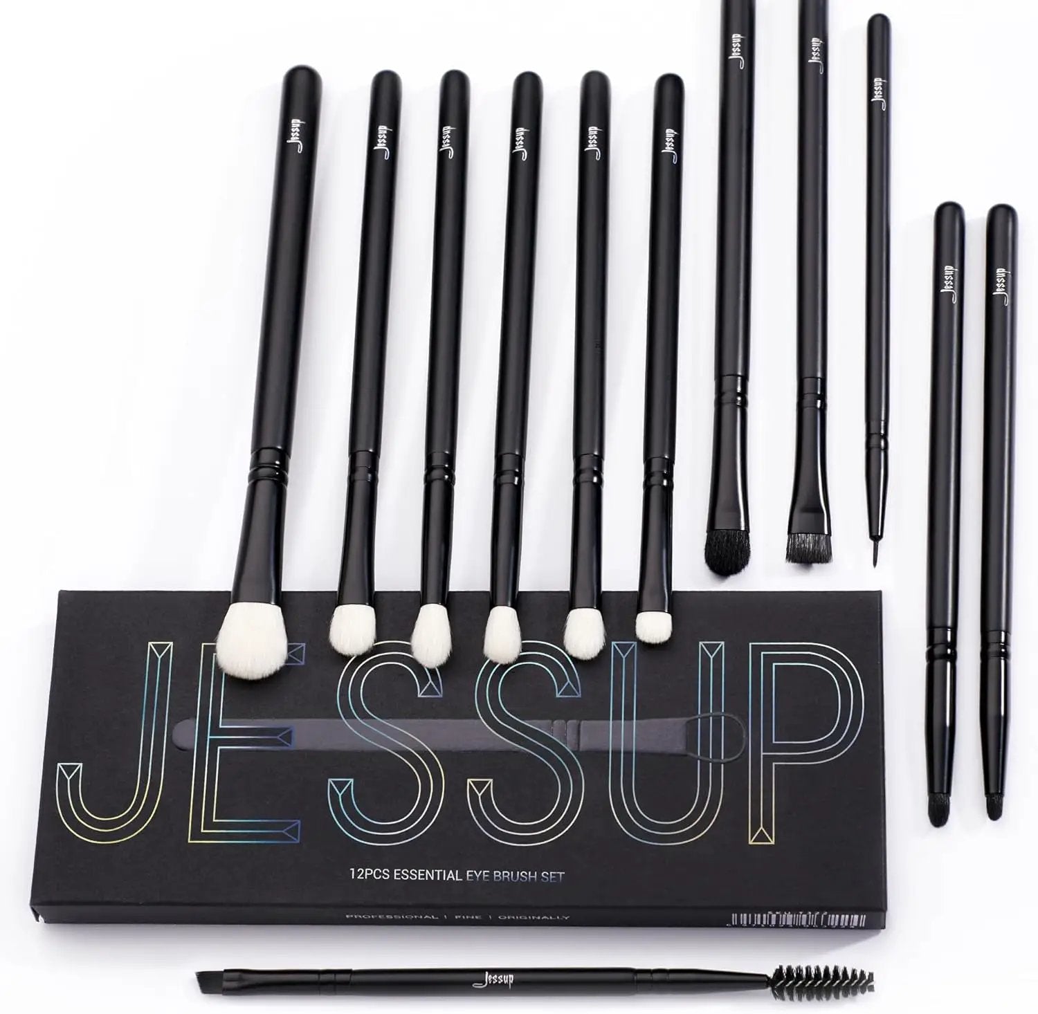 Professional 10-Piece Makeup Brush Set - Premium Black Brushes for Flawless Foundation, Blending, Blush, Concealer, Eyeshadow, Eyebrow, and Eyeliner Application by All Mart Bristol Ltd