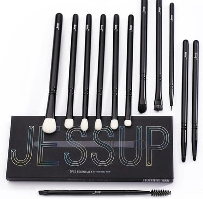 Professional 10-Piece Makeup Brush Set - Premium Black Brushes for Flawless Foundation, Blending, Blush, Concealer, Eyeshadow, Eyebrow, and Eyeliner Application by All Mart Bristol Ltd