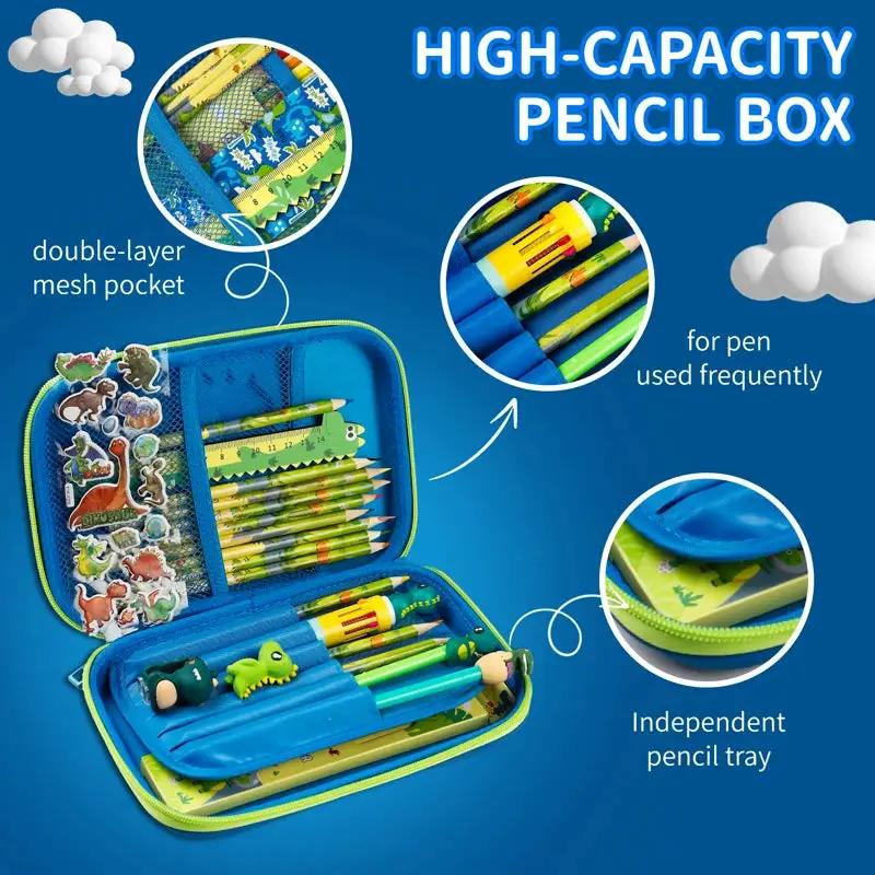 Cool Dinosaur Pencil Case Stationery Set Unicorn 3D EVA Pencil Box Organizer School Supplies for Kids Boys Back to School Gift by All Mart Bristol Ltd