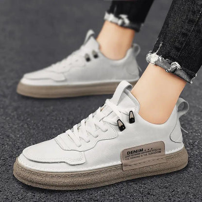 Leather Men's Versatile Casual Sneakers by Dropshipman