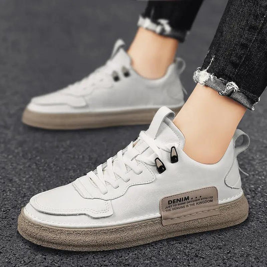 Leather Men's Versatile Casual Sneakers by Dropshipman