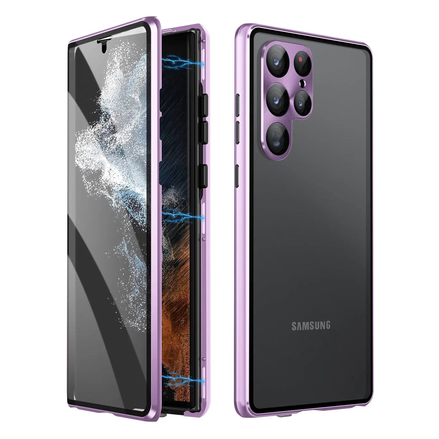 Applicable To S24Ultra Peep-proof Magnetic Mirror Universal Magnetic King Phone Case by Dropshipman