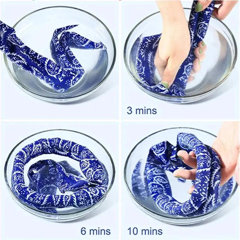 Outdoor Summer Ice Cooling Scarf Neck Wrap Headband Cooling Bandana Scarf Sports Headband Towel Wristband Sun Protection Scarf by All Mart Bristol Ltd