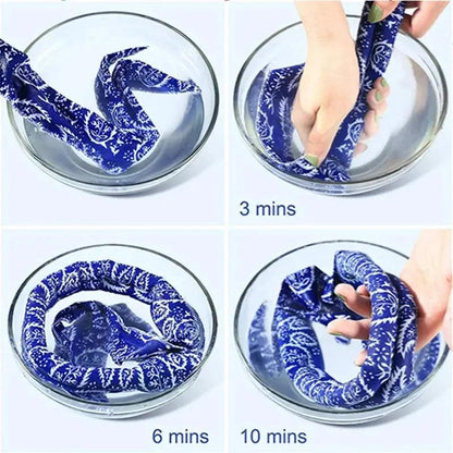 Outdoor Summer Ice Cooling Scarf Neck Wrap Headband Cooling Bandana Scarf Sports Headband Towel Wristband Sun Protection Scarf by All Mart Bristol Ltd