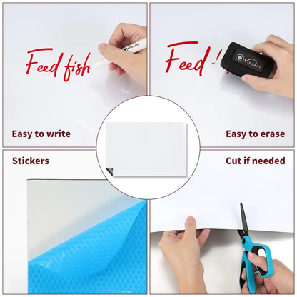 Vinsani 450x600 Whiteboard w/ 4 Markers and Eraser 0000143 by Vinsani