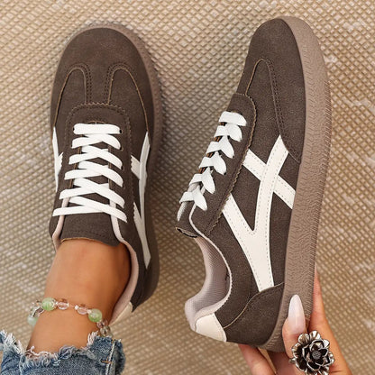 Versatile Lace-up Low-top Athletic Sneakers by Dropshipman