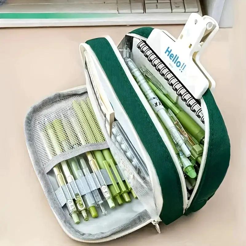 Cartoon Dog Pencil Bag Pen Case 4 Layer Multi Slots Mesh Storage Pouch for Stationery School A7602 by All Mart Bristol Ltd